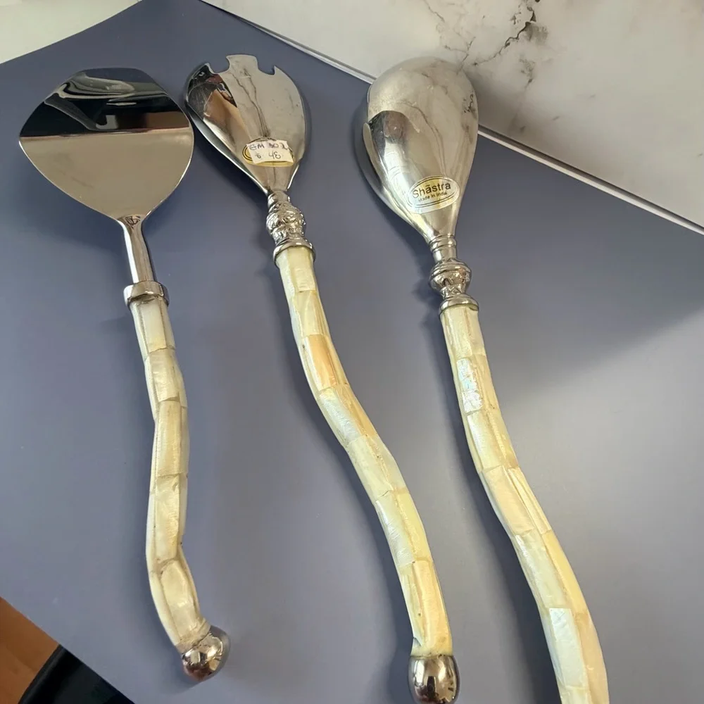 Elegant Cream and Silver Serving Set - Home Accents - Picture 2 of 10